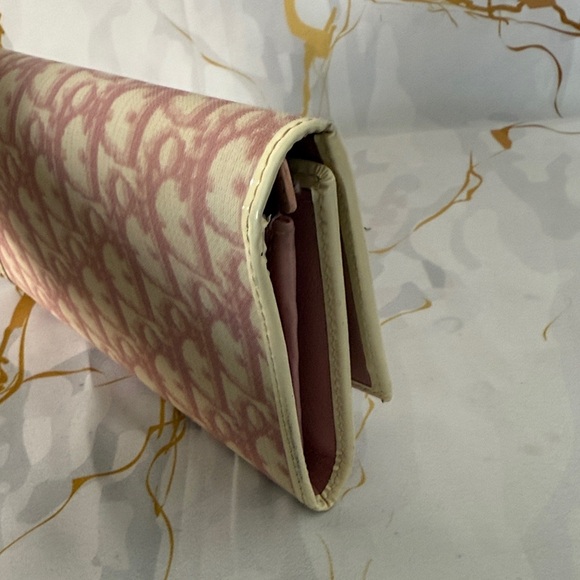 Dior Pink and Cream Monogram Wallet - Picture 9 of 10